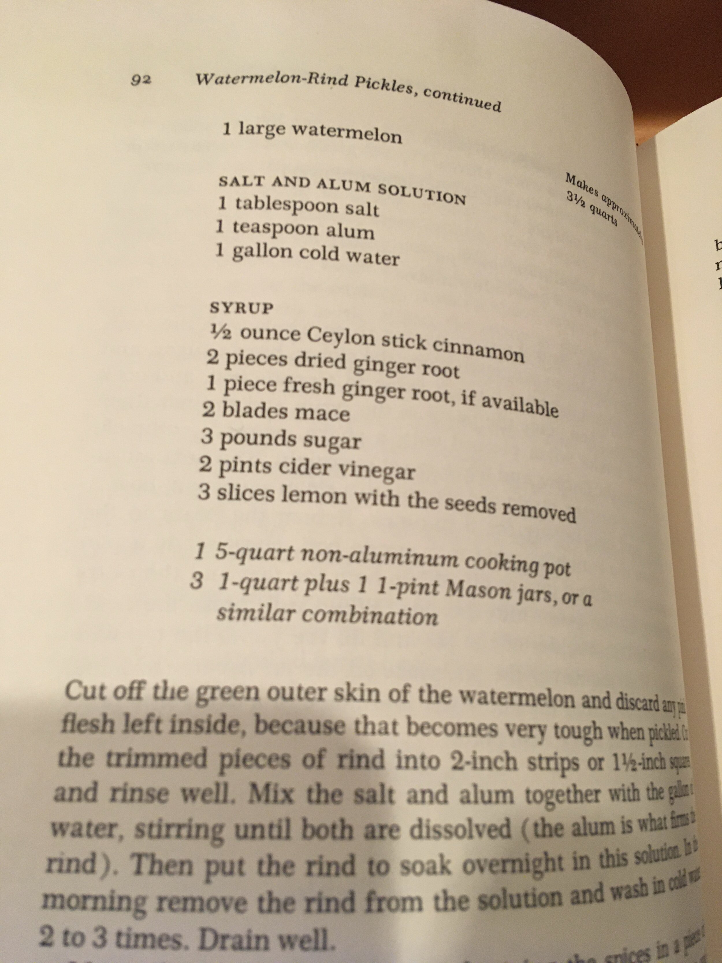 Most people probably don’t have alum powder at home these days. I substituted baking powder, which seemed to work.